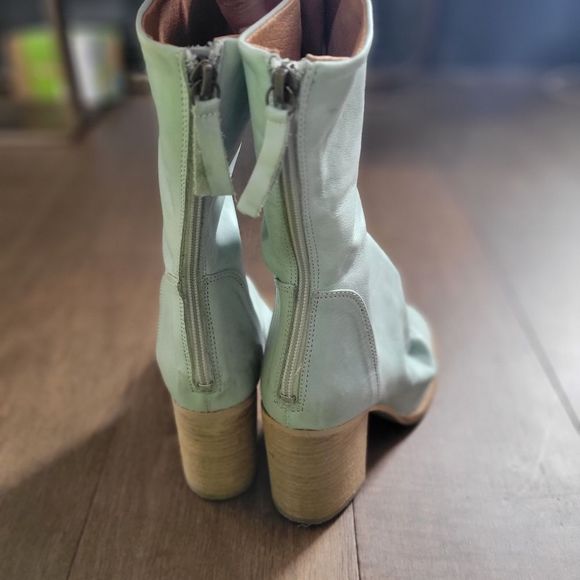 Free People Elle Block Heel Boots Slouchy Leather Grunge - Picture 4 of 7